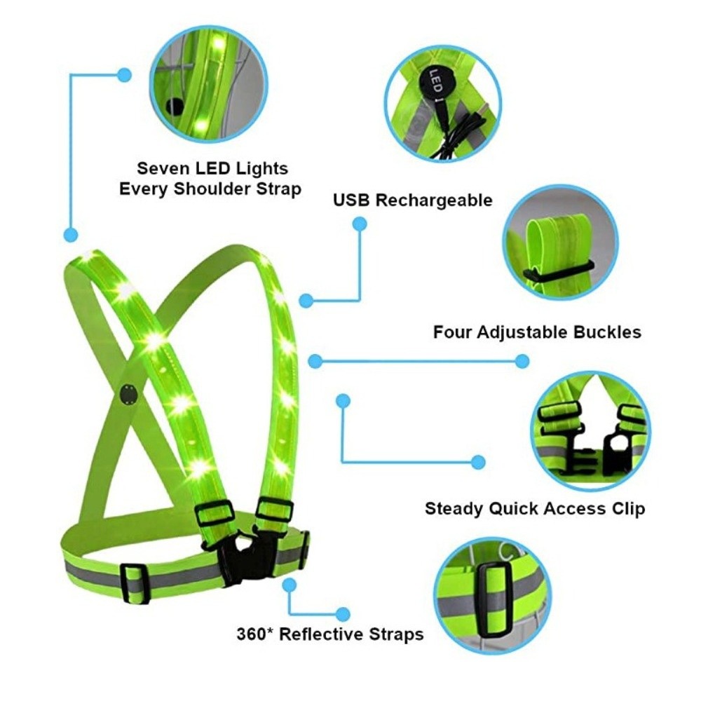 Rompi Keselamatan LED Polieste - Running Gear Lights ulasan dan harga